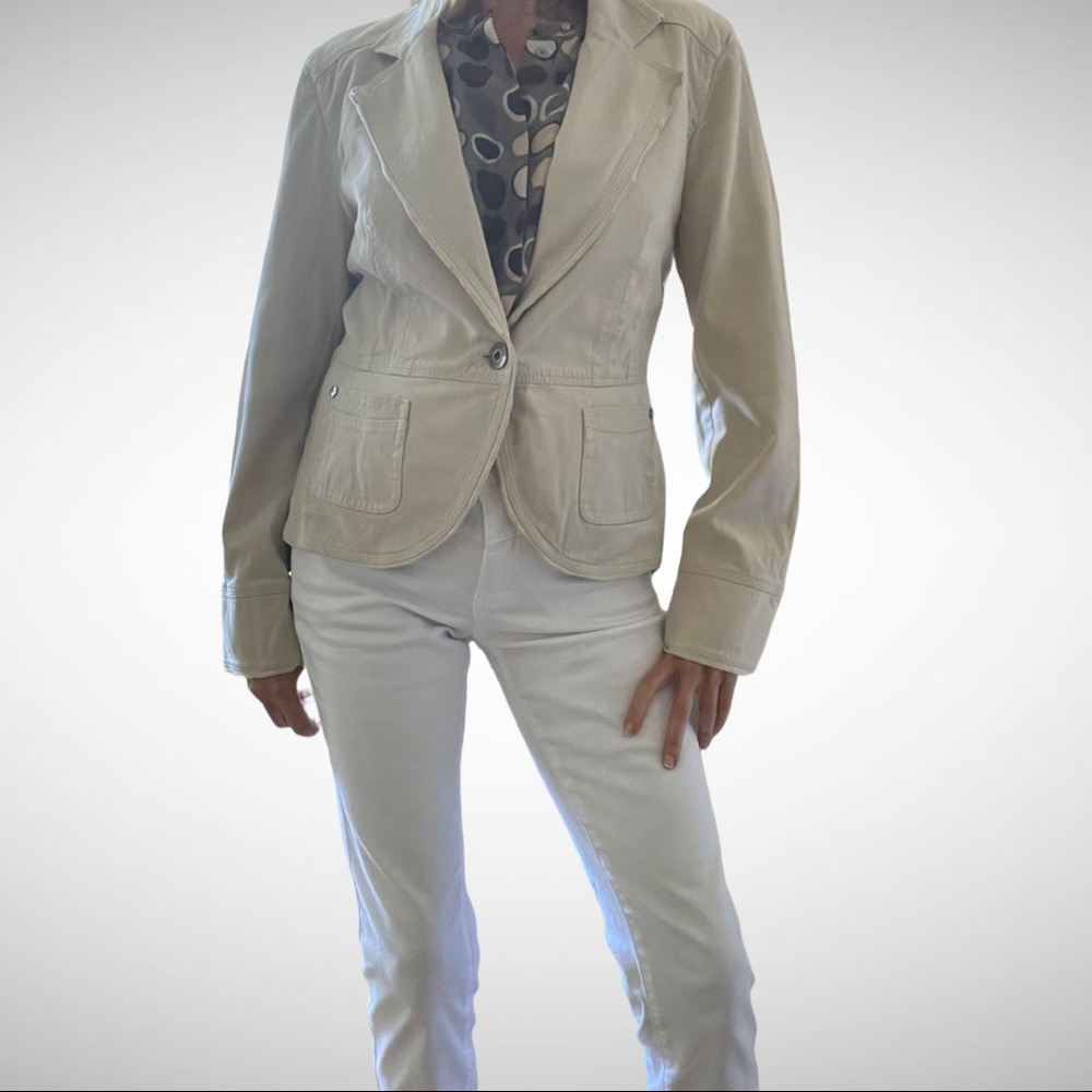 Vintage Luisa Cerano Tan Denim Blazer 8